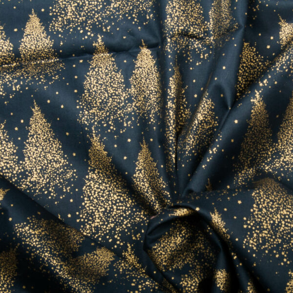 Coton De Noel Sapin Or Bleu