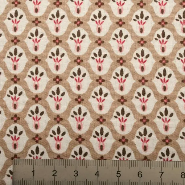 Popeline Coton Millefleur Beige