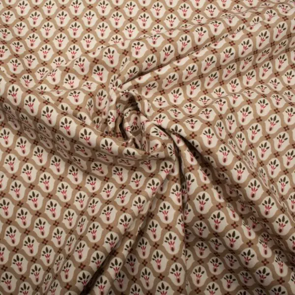 Popeline Coton Millefleur Beige – Image 3