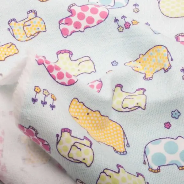 Flanelle De Coton Hippo Bleu – Image 3