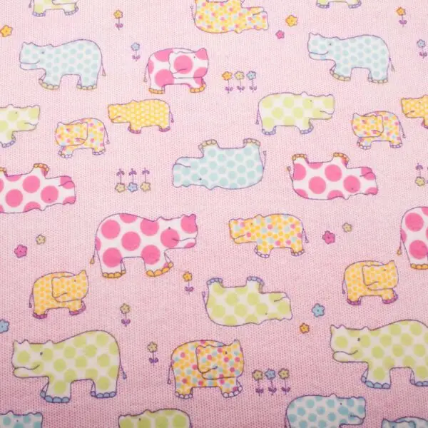 Flanelle De Coton Hippo Rose