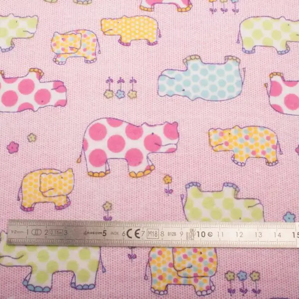 Flanelle De Coton Hippo Rose – Image 2