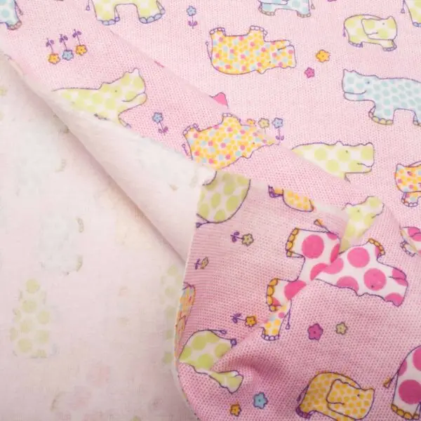 Flanelle De Coton Hippo Rose – Image 3