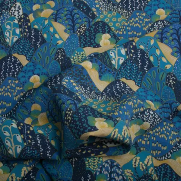 Tissus Viscose Japan Bleu