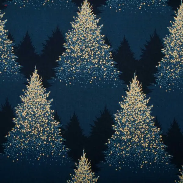 Coton Noel Sapin Bleu