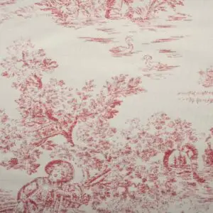 Tissus Toile Jouy Jacquard Rose