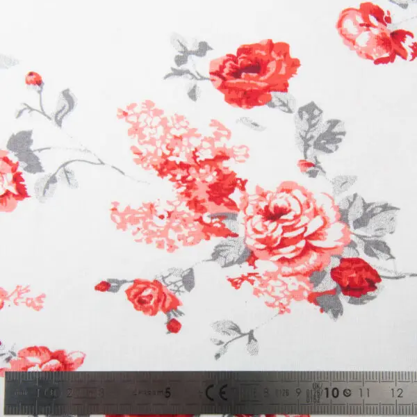Jersey Viscose Bouquet / Roses Ecru – Image 3