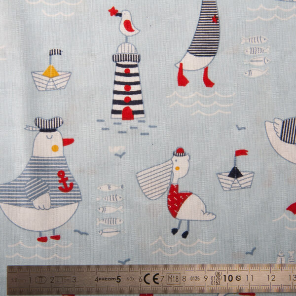 Coton Bord De Mer Poppy Bleu Ciel – Image 3