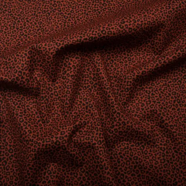 Tissus Coton Léopard Mini terracotta