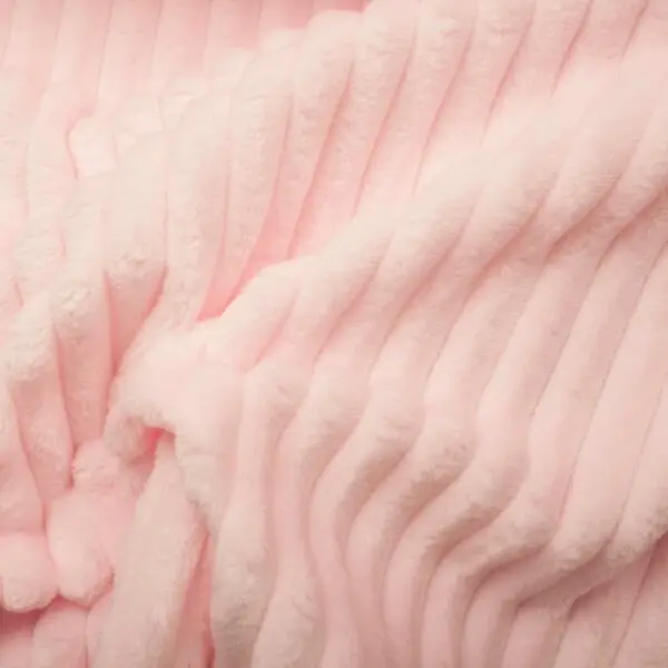 Tissus Minky côtelé rose – Image 3
