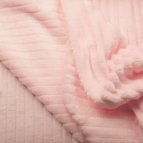 Tissus Minky côtelé rose – Image 2