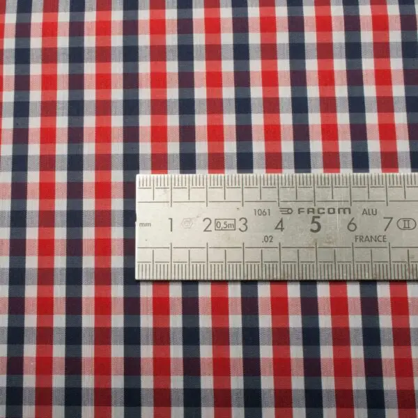 Tissus popeline chemise carreaux rouge – Image 3