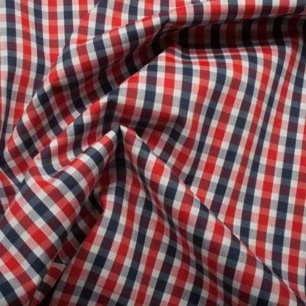 Tissus popeline chemise carreaux rouge – Image 2