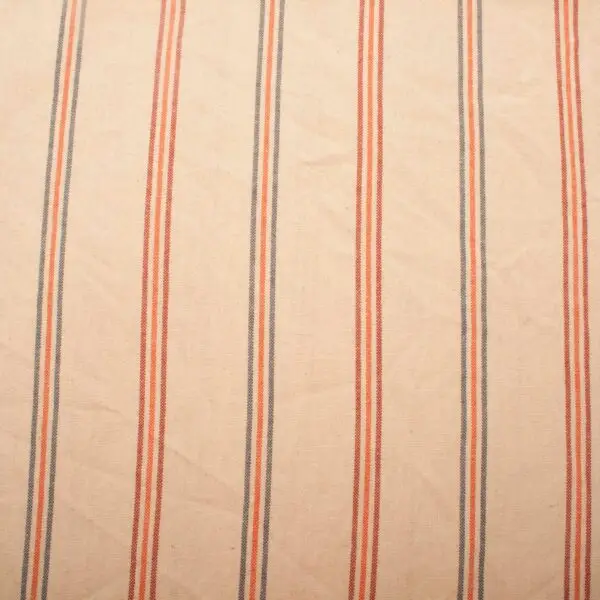 Tissus tissé teint rayé terracotta/bleu