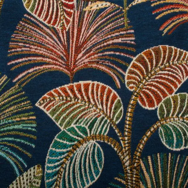 Tissus ameublement jacquard tropical pétrol – Image 4