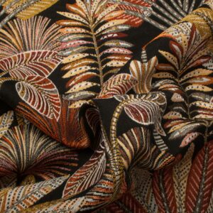 Tissus ameublement jacquard tropical noir