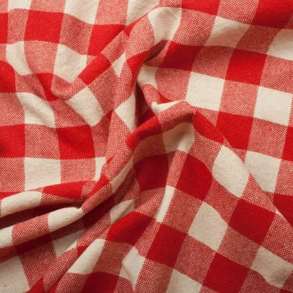 Tissus tissé teint celestin rouge – Image 3