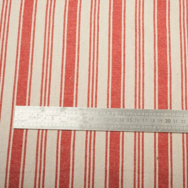 Tissus tissé teint eugene rouge – Image 2