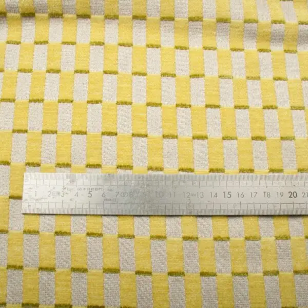 Tissus ameublement jacquard rectangles vert – Image 4