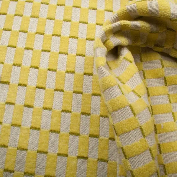 Tissus ameublement jacquard rectangles vert – Image 2