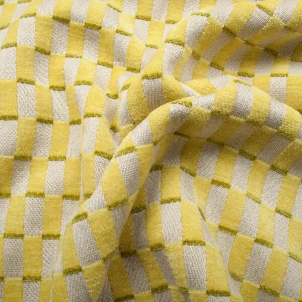 Tissus ameublement jacquard rectangles vert – Image 5