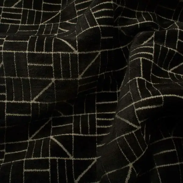 Tissus ameublement jacquard mandéon noir – Image 2