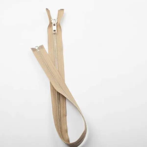 Fermeture éclaire métal taupe 50cm – Image 2