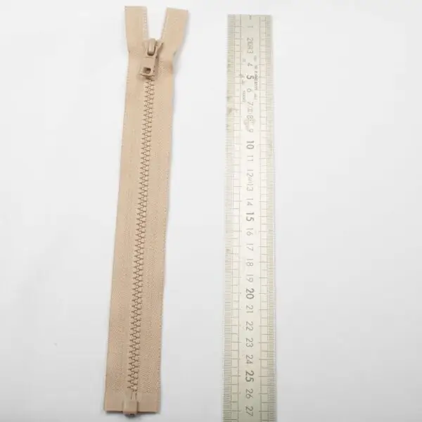 Fermeture éclaire moulé taupe 25cm – Image 2