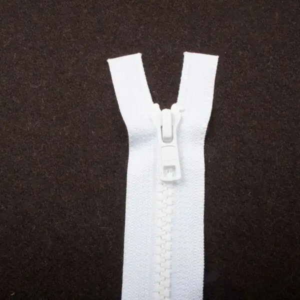 Fermeture éclaire moulé blanc 25cm – Image 2