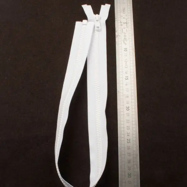 Fermeture éclaire moulé blanc 60cm – Image 2