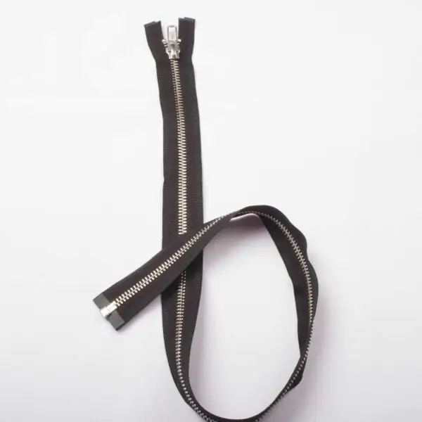 Fermeture éclaire métal noir 75cm – Image 2