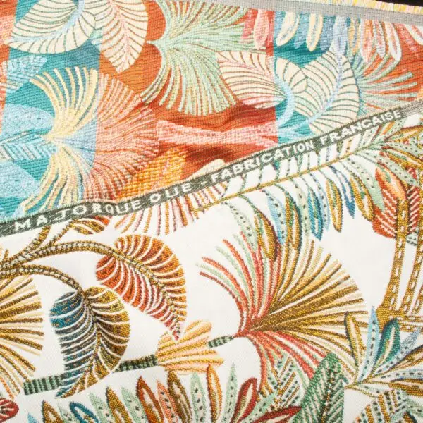 Tissus ameublement jacquard tropical blanc – Image 4