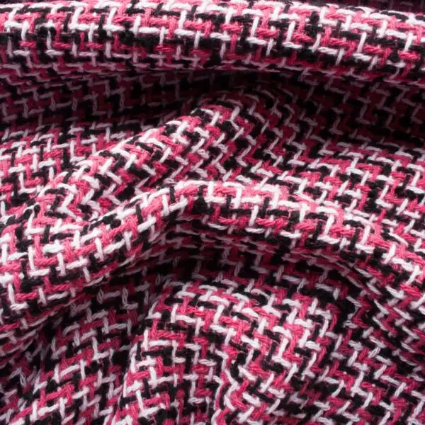 Tissus Tweed rose noir – Image 2