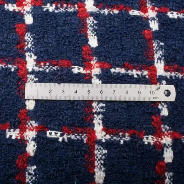 Tissus Tweed Marine blanc – Image 2