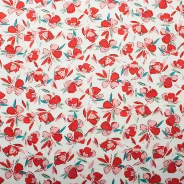 Tissus viscose blossom ecru