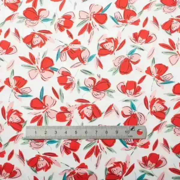 Tissus viscose blossom ecru – Image 2