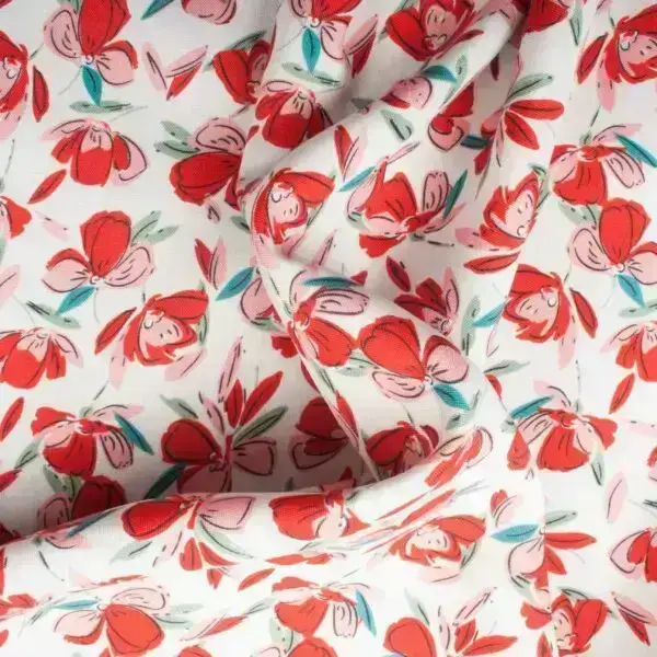 Tissus viscose blossom ecru – Image 3