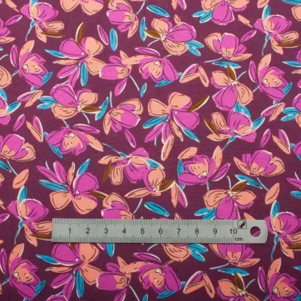 Tissus viscose blossom prune – Image 2