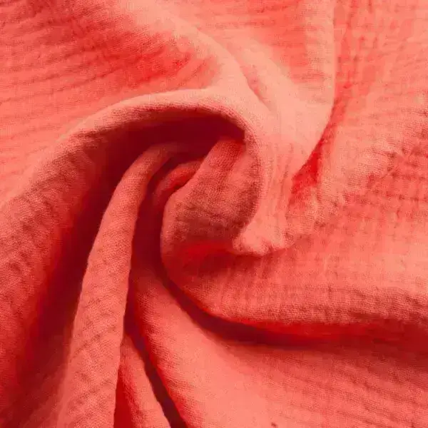 Tissus double gaze corail – Image 3