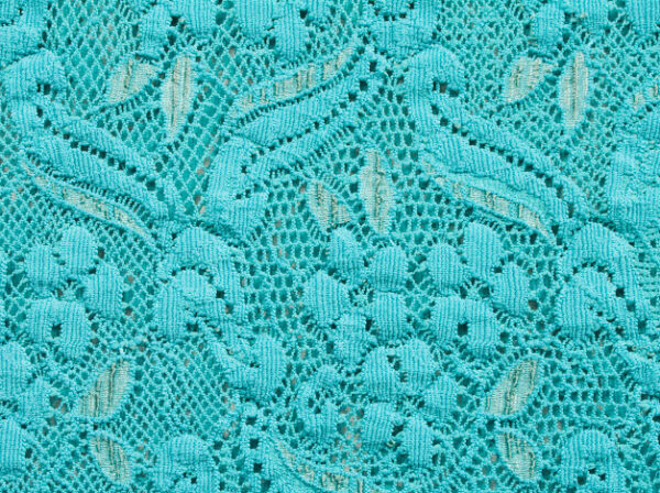 Tissus Dentelle de Caudry Bleu Turquoise