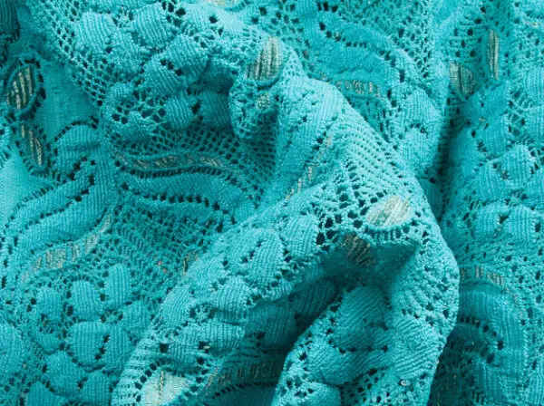 Tissus Dentelle de Caudry Bleu Turquoise – Image 2