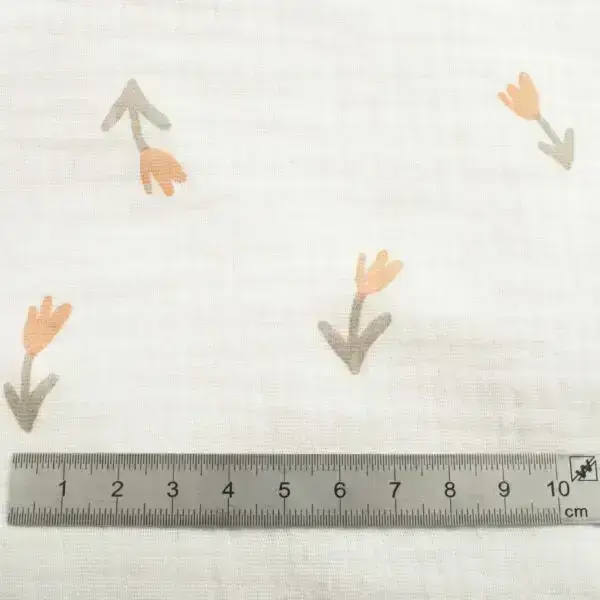 Tissus double gaze imprimé tulipes – Image 2