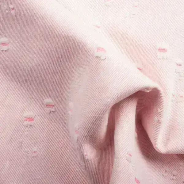 Tissus Jeans Usé Rose – Image 2